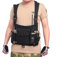 tactical radio chest rig vest military harness men outdoor hunting airsoft walkie talkie pouch holster chest bag pack army vests