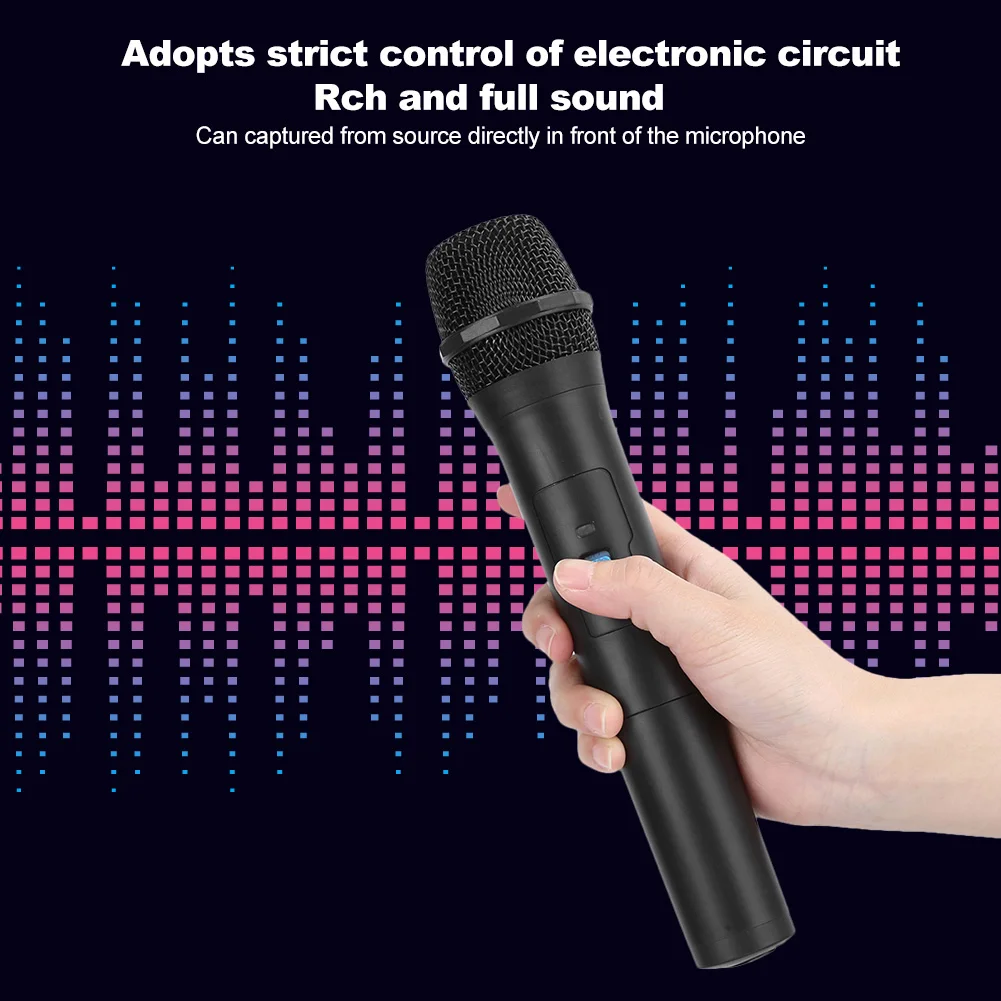 

V16U Universal Wireless Microphone 2 In 1 VHF Universal USB Receive Handheld Mic Black(One For