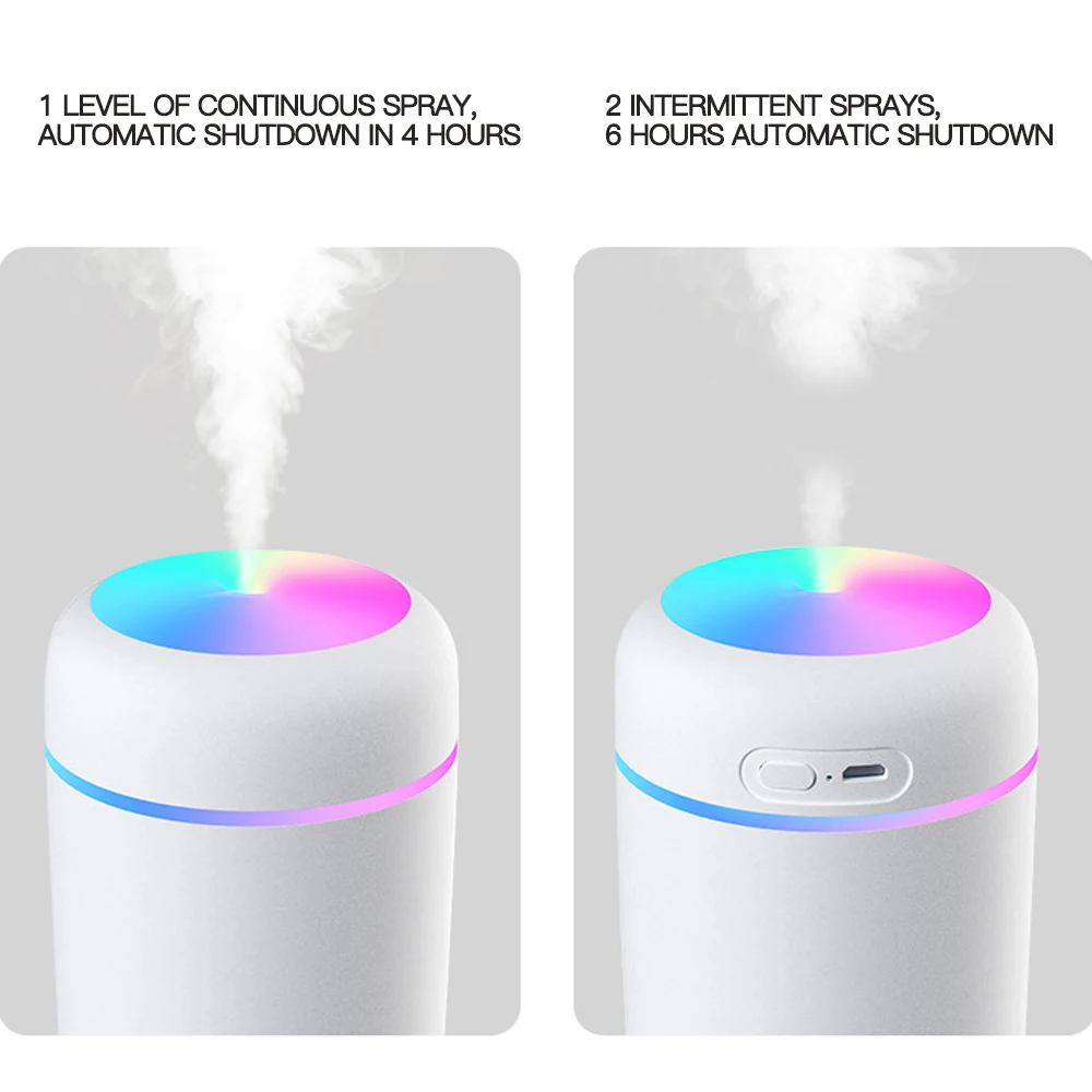 

Portable Air Humidifier Colorful Rotating Atmosphere Lamp For Car Desktop Office Mute Mist Maker With LED Night Lamp