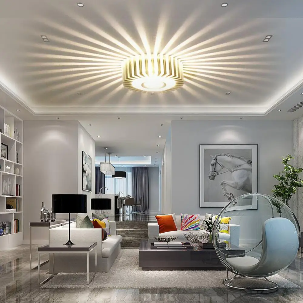 Mounted LED Wall Light RGB Effect Lamp Sunflower Projection Rays AC85-265V Remote Control Corridor 1W/ 3W | Лампы и освещение