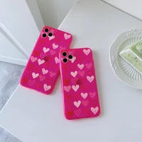 fluorescent heart shaped mobile phone shell for iphone se 2020 11 pro x xs max xr 7 8 plus soft plastic phone case promotion