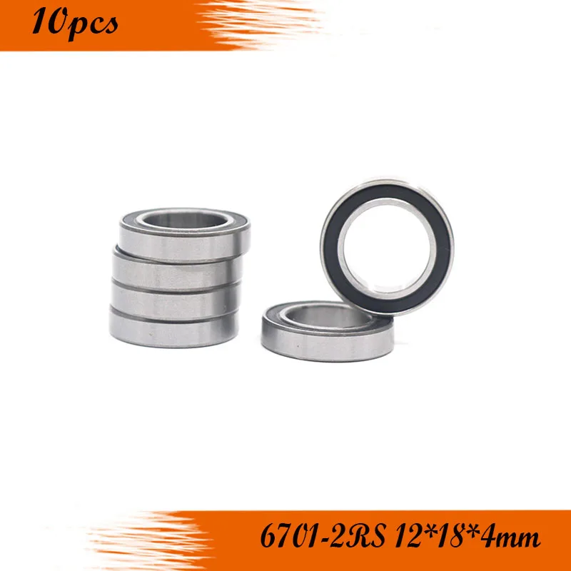 6701RS Bearing ABEC-3 (10PCS) 61701RS 6701 2RS 12x18x4 mm Thin Section 6701-2RS Ball Bearings