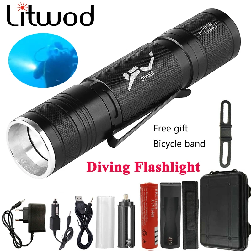 

Z20 D84 LED Diving Flashlight 3800Lum XM-T6 Underwater Flashlights Waterproof Portable Lantern Lights dive light Lamp Torch