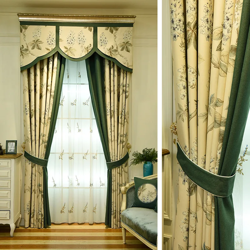 Simple American Nordic Style for Study Bedroom Cotton and Linen High Shading Stitching Printing Curtains Living Room | Дом и сад