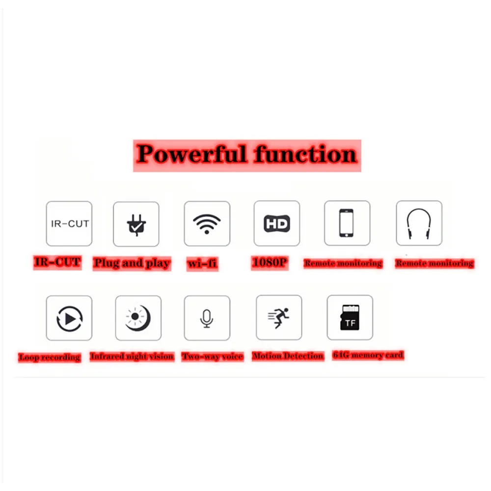 Беспроводная сетевая камера 1080P HD инфракрасное ночное видение широкоугольный