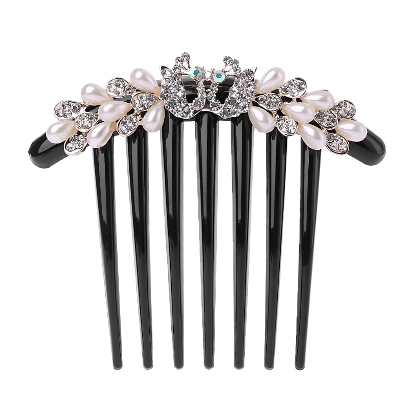 

Fashion Women Rhinestone Peacock Flower Comb Flower Hair Pin Hair Clip Hairpin 896D