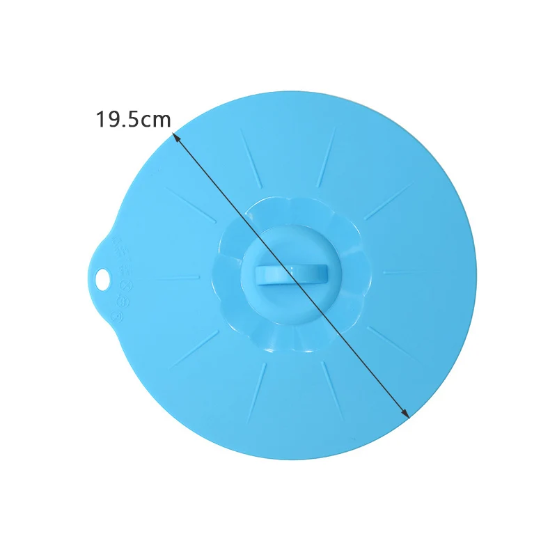 19.5cm Blue Мульти-Функция силиконовый выкипает крышкой разлива сохранение посуда набор посуды стеклянная крышка печи сейф с вместо того, чтобы Пластик Обёрточная бумага Пособия по кулинарии инструменты - Цвет: 19.5cm Blue