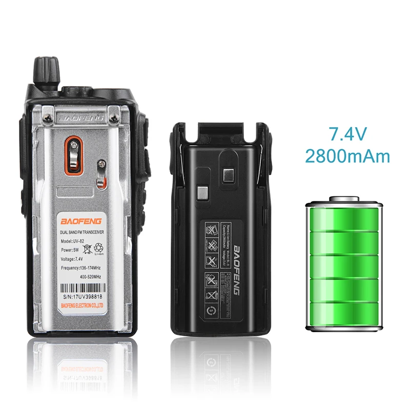 Baofeng UV-82 двухдиапазонный УКВ 136-174 МГц/UHF 400-520 МГц Портативный ручной иди и болтай