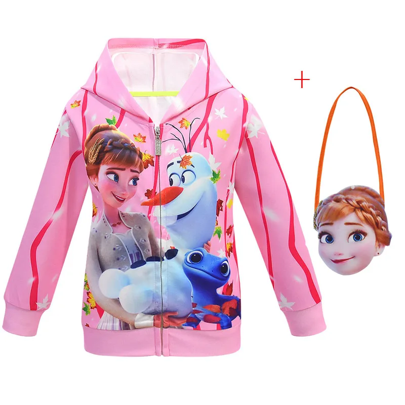 Куртки для девочек с рисунком Анны и Эльзы тонкая хлопковая куртка на весну осень