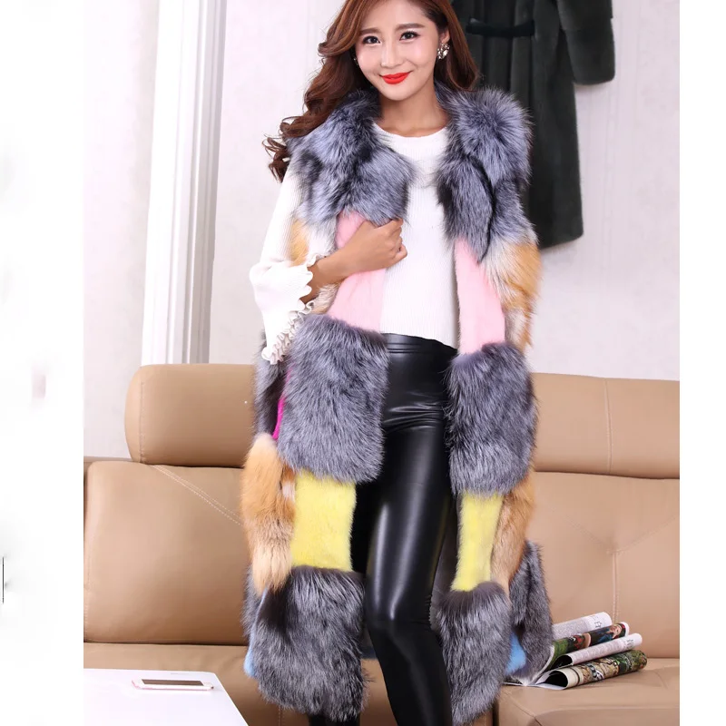 Женский пушистый меховой жилет из искусственного меха зимняя куртка кардиган