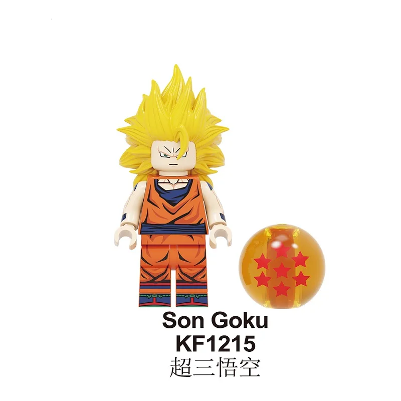 KF1215 Without Box Одиночная строительные блоки Dragon Ball серия кирпич Broli Son Goku Torankusu Gogeta фигурки для детской коллекции игрушки KF6098 - Цвет: KF1215 Without Box