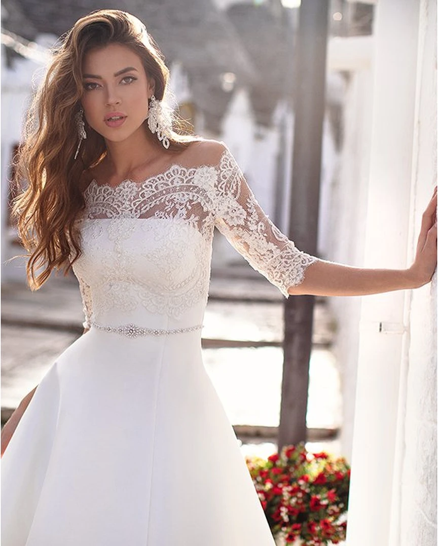 Vivian's Bridal простые вечерные платья с кружевами и аппликациями свадебное платье