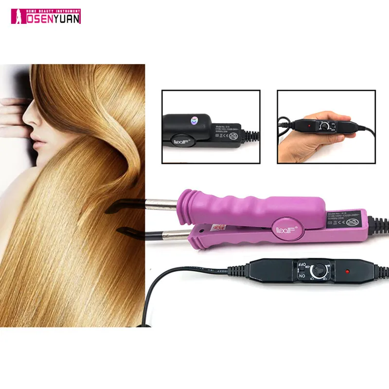 

Loof Adjustable Temperature Hair Extension Iron Wand Tools Professional Mini Heat Clamp Keratin Bonding Fusion Connector Machine