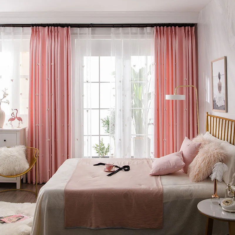 Корейские современные занавески с вышивкой бабочки Милая принцесса девочка