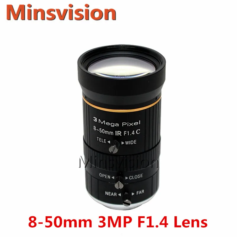 

HD 3mp 8-50mm 1/2" C/CS Industrial Camera Lens CCTV lens IR F1.4 Manual Aperture Zoom LensIndustrial Microscope Lens