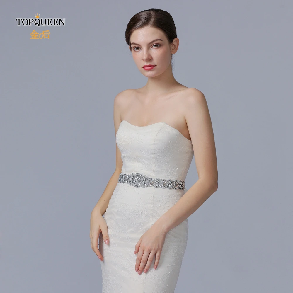 TOPQUEEN S161B свадебный пояс, расшитый бисером стразы, пояс для свадьбы, пояс для невесты, Кристальный формальный пояс, женский ремень для вечеринки