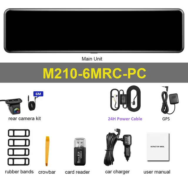 HGDO + Cámara dash GPS WIFI Espejo retrovisor de visión trasera Video grabador SONY Cámara trasera Registra Car DVR M210 4K 2K IMX415 IMX307