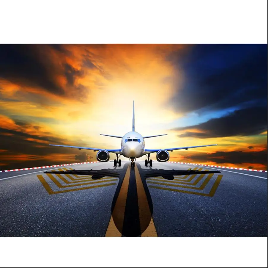 5D Diy Алмазная вышивка продажи &quotсамолет закат&quot Ландшафтная мозаика с