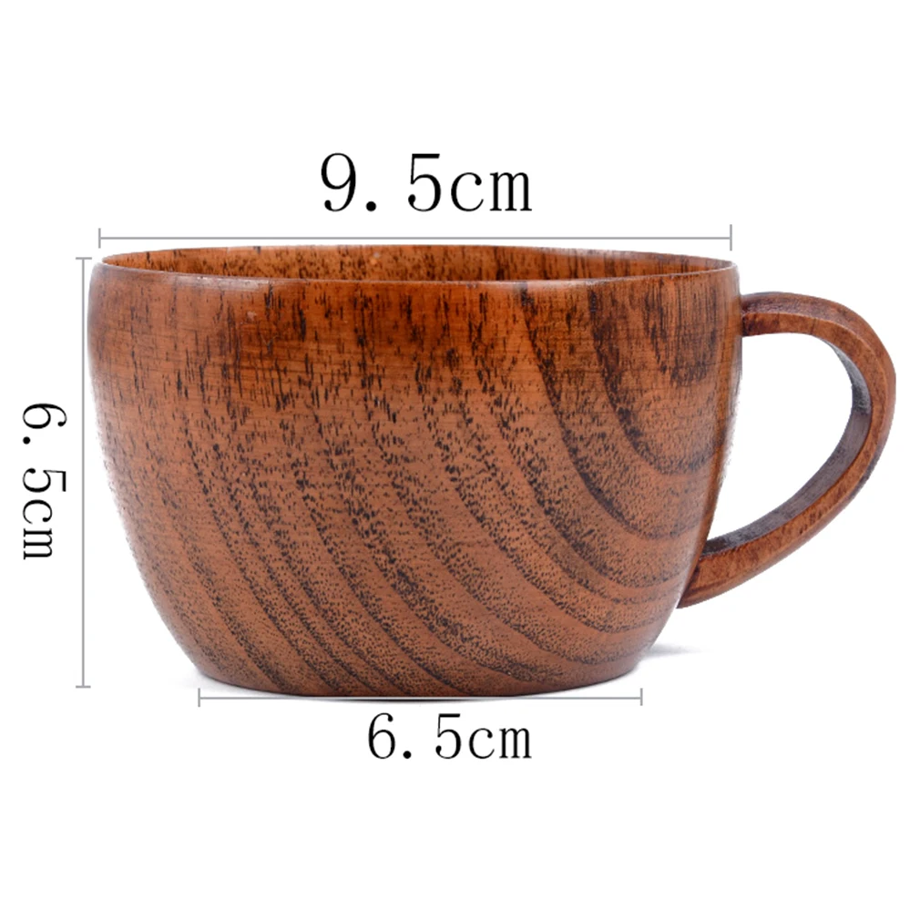 

Hot 260ml / 8.8 Oz Natural Jujube Bar Wooden Cups Mugs With Handgrip Coffee Tea Milk Travel Wine Beer Mugs For Home Bar