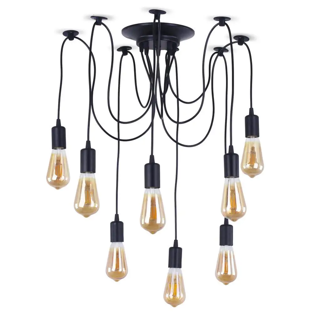 26 E Black Edison Bulbs Decorative Steel Material Pendent Light Bed Room Lighting Lustre Pendente lamparas de techo colgante | Лампы и
