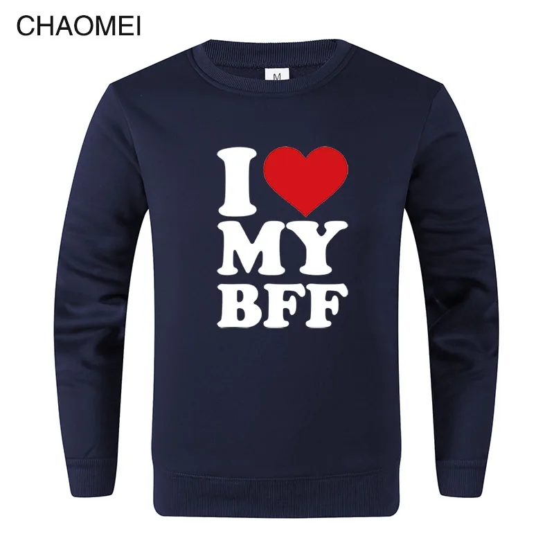 Толстовка мужская с надписью I love my best Friend forever bff | Мужская одежда