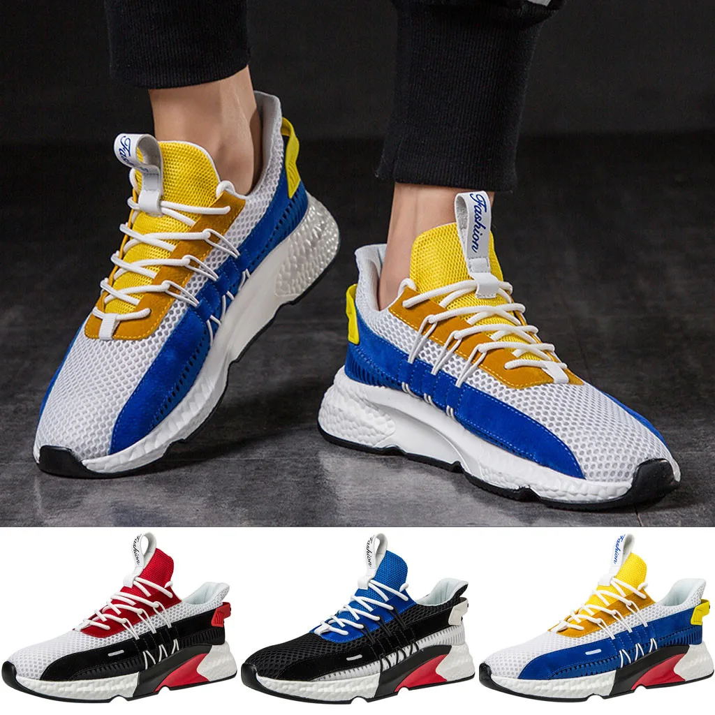 

SAGACE Men's Sneakers Soft Mesh Woven Breathable Platform sneakers men Sneakers Shoes Outdoor Mesh Casual Shoes Men Sewing 2019
