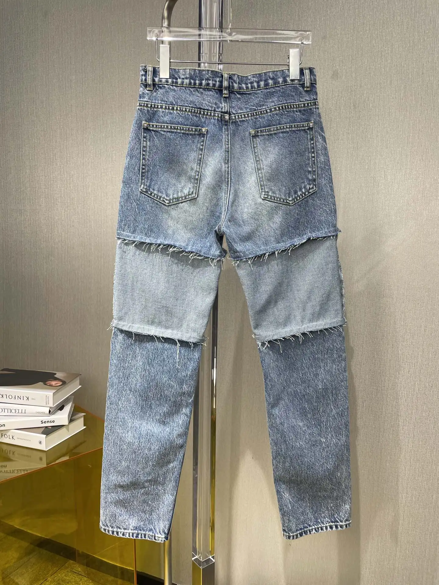 New 2021SS Spring Women Fashion Patchwork Straight Jeans Female Denim Pants Trouse Ddxgz2v 2.19