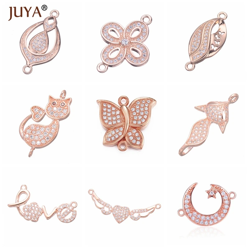 Серия 10 стилей Модный CZ Кристалл Разъем Подвески Diy ювелирных изделий браслет