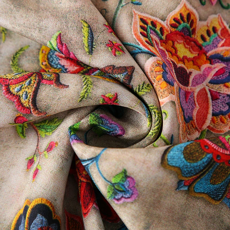 

Chinese Style Women Summer Cheongsam Dresses Elegant Mandarin Collar Short Sleeve 100% Natural Real Silk Lady Floral Print Dress