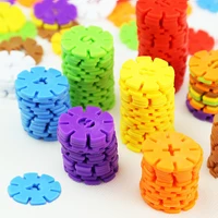 100pcslot plastic snowflake interconnecting blocks building construction toys children 3d puzzle kindergarten baby game toys