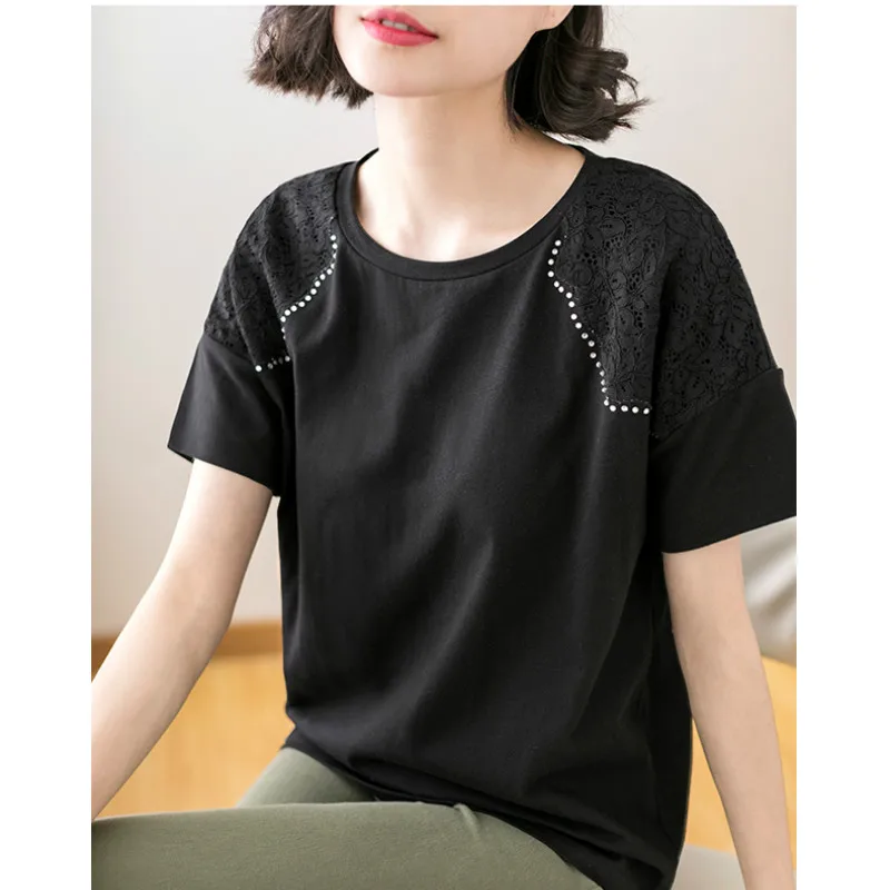 

harajuku summer 2020 lace women's tshirt top female T-shirt T-shirts for women t shirt woman tee shirt femme tops plus size 4xl