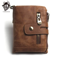 mens wallet 100 leather genuine short purse vintage zipper poucht small clamp for money rfid wallets direct selling