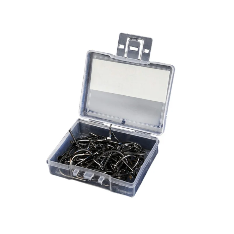 

100pcs Wholesalers Fishing Bait Barb Fishhook Lure Tackle With Box Size 4/6/8/10/12 S