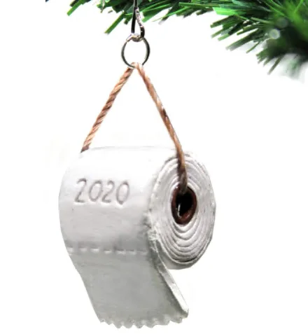 

2020 Personalized Ornaments Mini 3D Toilet Paper Roll Pendant Christmas Tree Hanging Decorations White Rolling Paper Pendants