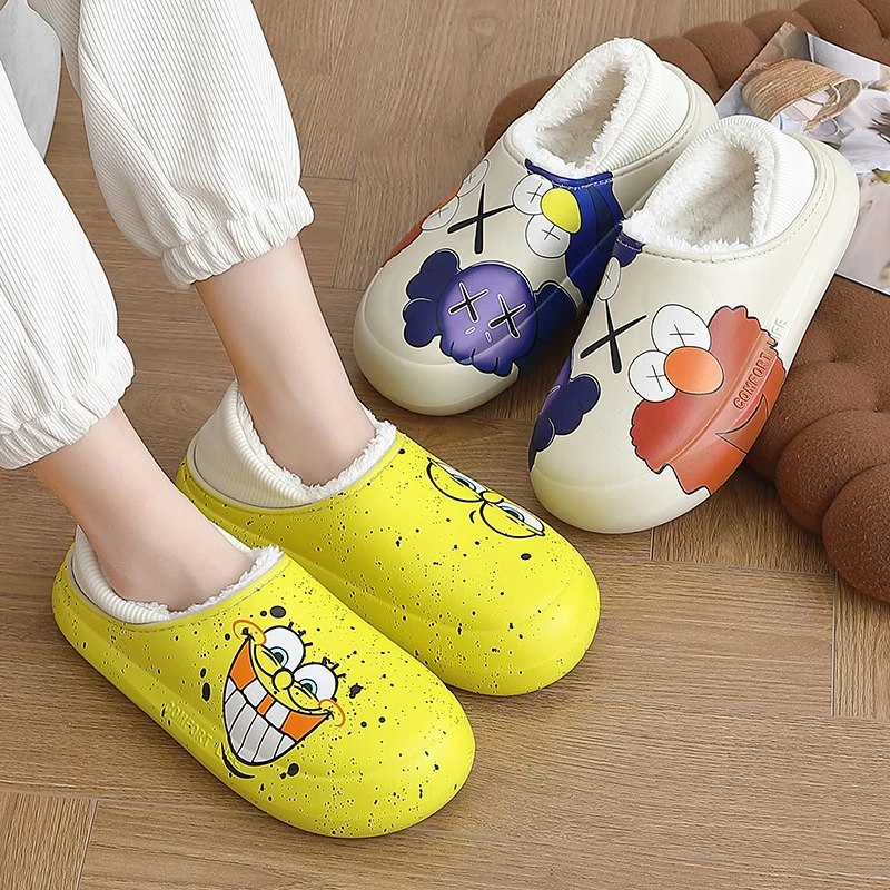 Водонепроницаемые Нескользящие домашние тапочки на толстой платформе с