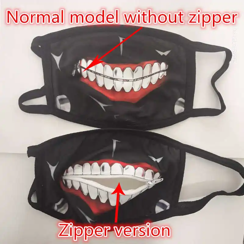Tokyo Ghoul Kaneki Ken Mask Face Masks Cosplay Anime Dustproof Zipper Props | Тематическая одежда и униформа