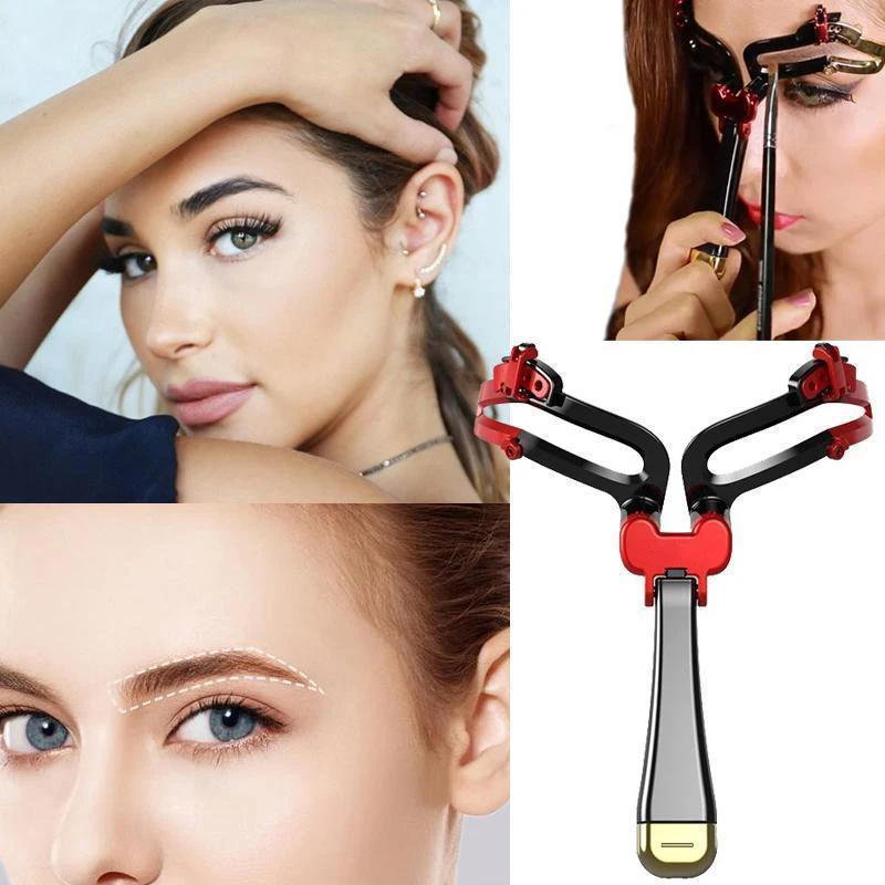 

2019 Hot Adjustable Eyebrow Shapes Stencil 3 In 1 Portable Handheld Eyebrow Makeup Model Template Tool Eyebrow Stencil Shaper