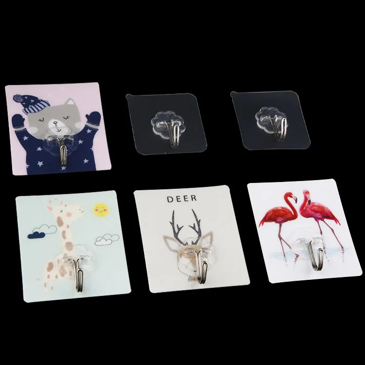 10 шт. настенные крючки прозрачный многоразовый бесшовный кожзам крюк 10кг (макс)