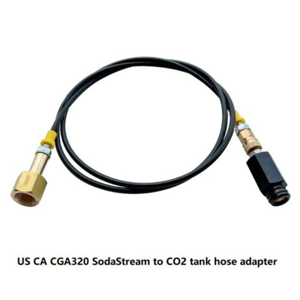 

Kitchen Soda Machine External Hose Adapter joint Kit cga320 co2 Oil Storage Tank 1.5M Black High Pressure Tube W/ Black Joint