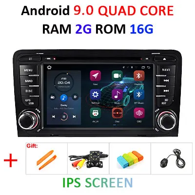 Ips DSP для Audi A3 S3 2002-2013 4G ram 64G 8 core 2 din Android 9,0 автомобильный радио мультимедиа dvd-плеер gps навигация obd2 dvr DAB - Цвет: 2G 16G IPS