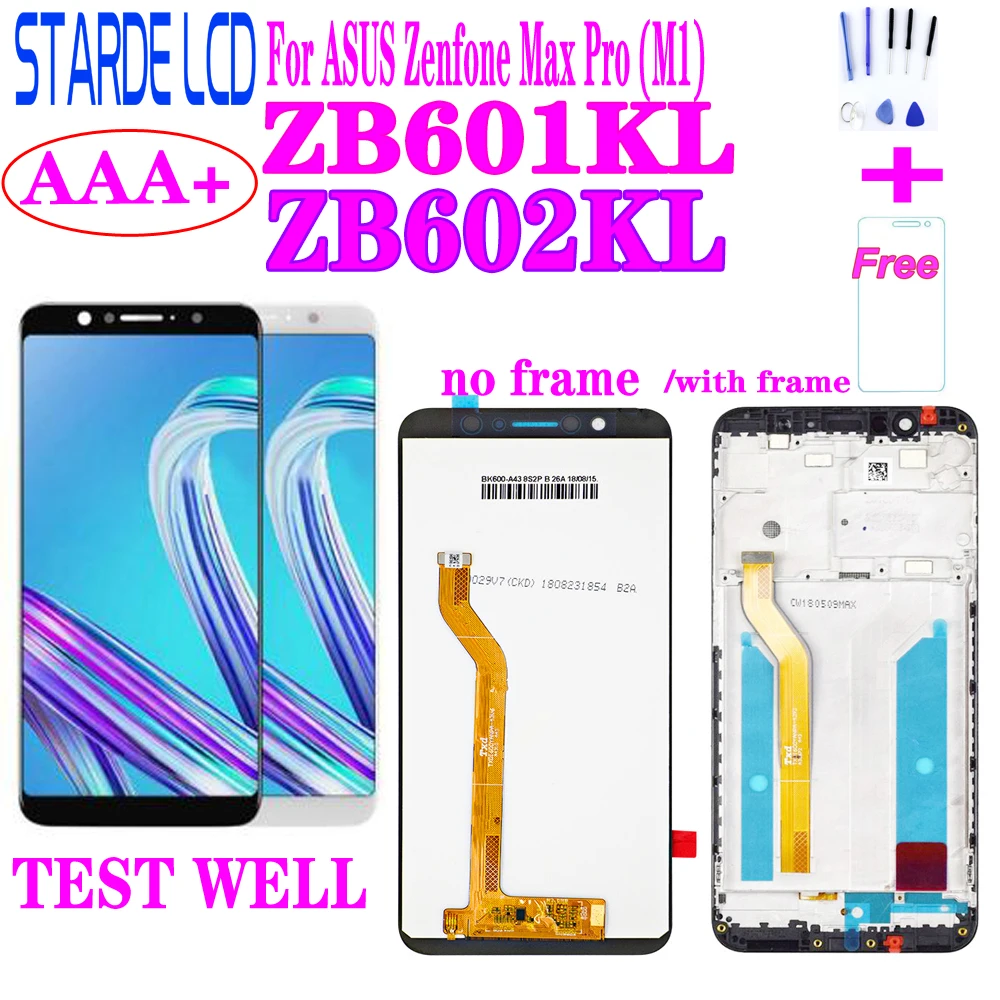 5,9" ЖК-дисплей для Asus ZenFone Max Pro M1 ZB601KL ZB602KL ЖК-дисплей Дисплей Сенсорный экран Панель планшета с рамкой X00TD X00
