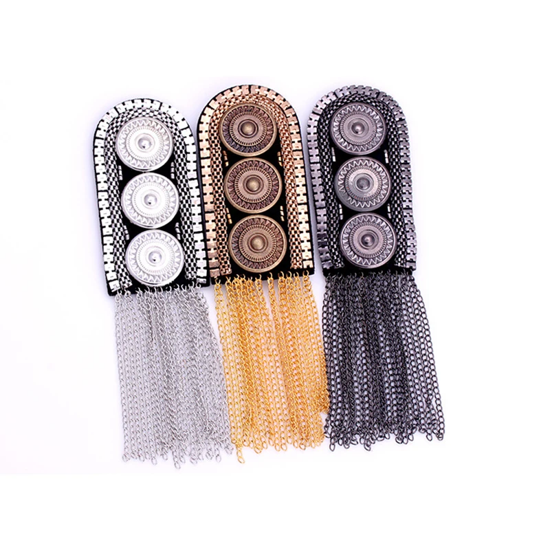 Новая Наплечная брошь для костюма ремешок многокисточки заклепки эполеты