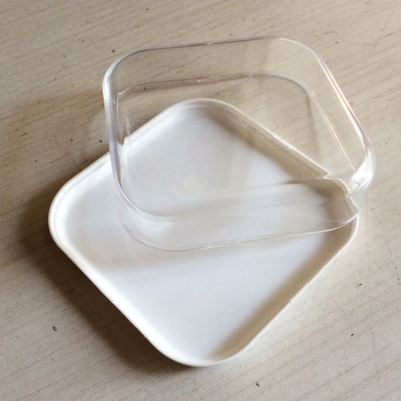 Мини цилиндрическая упаковочная коробка прозрачная подарочная размером 62x62x20 мм