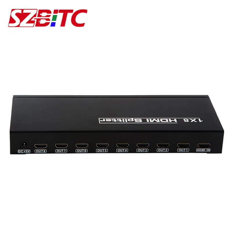 SZBITC 8 каналов HDMI разветвитель 1x8 распределитель 1 в выход 4 к 3D для HDTV видео