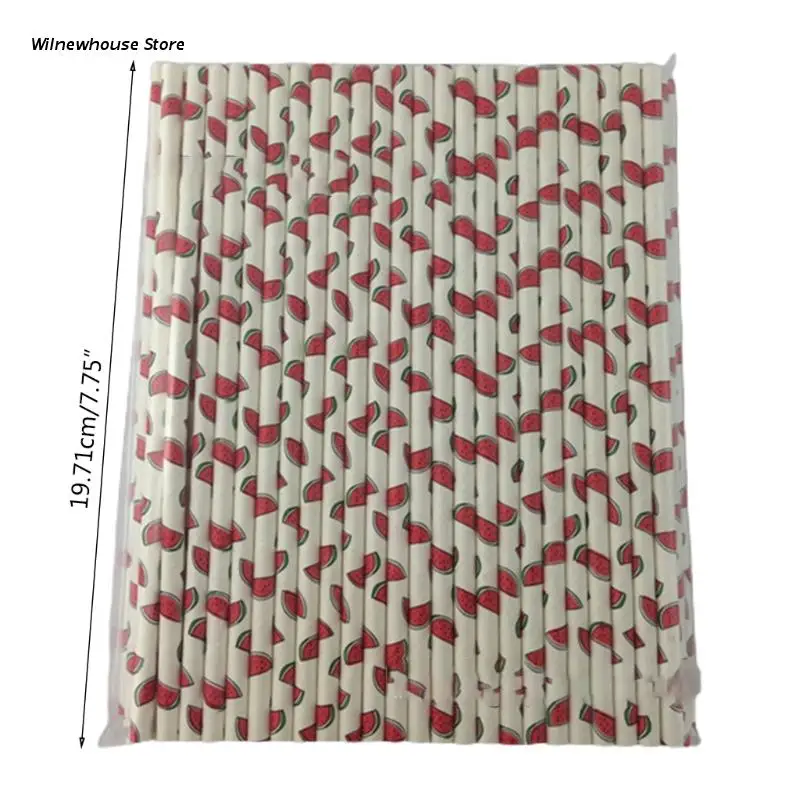 

F62A 100 Pcs Party Paper Straws Stripe Dots Stars Disposable Paper Straws for Party