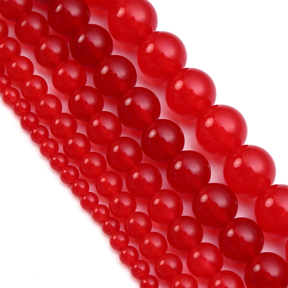 

Круглые бусины из натурального камня, красные нефриты, халцедон, 4, 6, 8, 10, 12, 14 мм, аксессуары для браслета для самостоятельного изготовления ю...