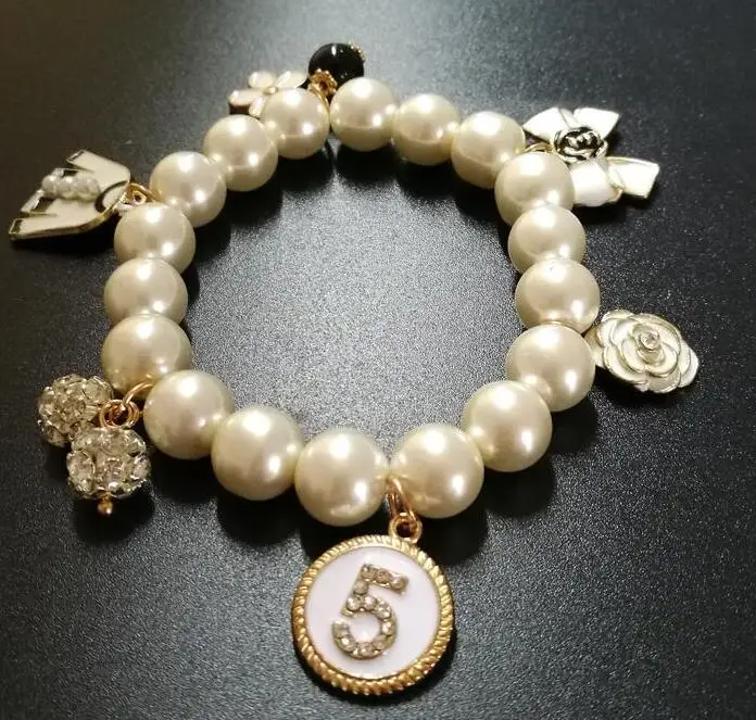 FZ11-W Мода жемчужные браслеты с кисточкой для женщин bijoux(украшения своими руками) с украшением в виде кристаллов № 5 Роскошные свадебные туфли с отделкой жемчугом и прозрачными стразами женский браслет с имитацией листочков, браслет-напульсник, feminina, подарок, ювелирное изделие - Окраска металла: FZ11-W