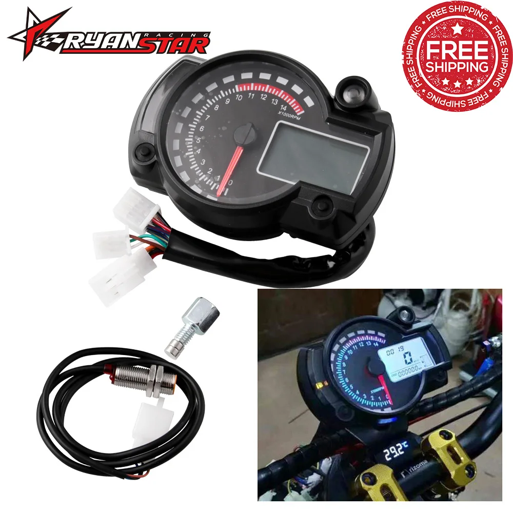 RYANSTAR 15000 об/мин современный мотоцикл одометр RX2N Спидометр светильник ЖК цифровой