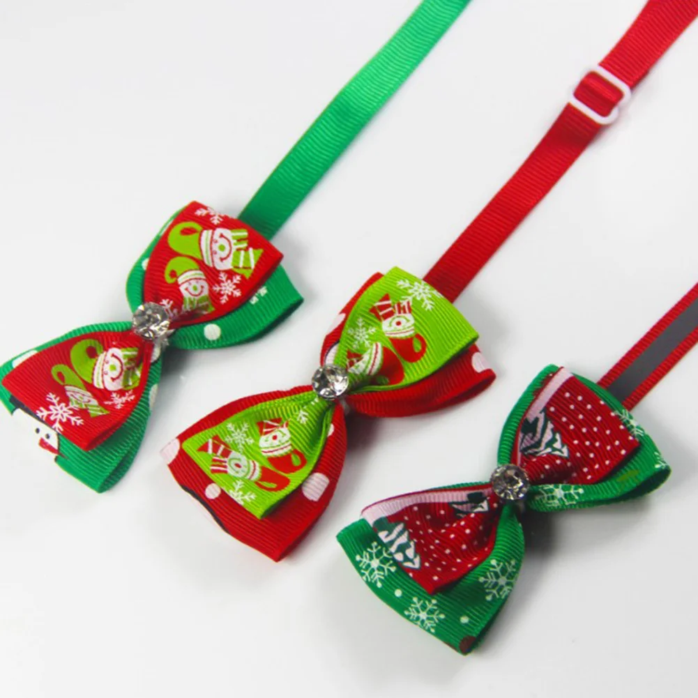 1 шт. регулируемый галстук бабочка для собаки ошейник подарок на Рождество Санта