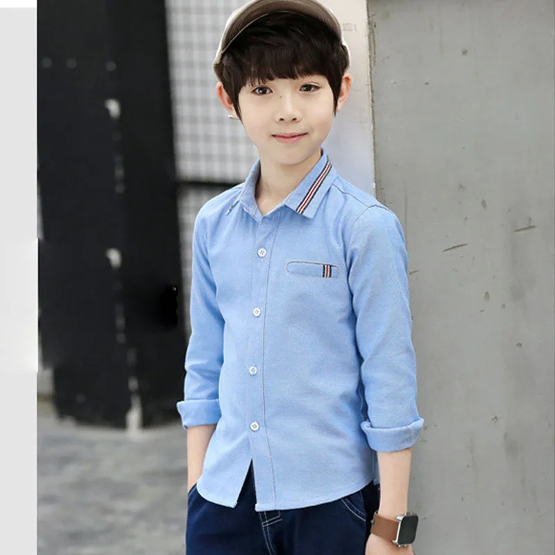 От 5 до 12 лет одежда для мальчиков на весну и осень рубашка жакет из хлопка модная